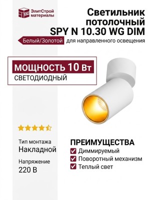 Светильник потолочный SPY N 10.30 WG DIM