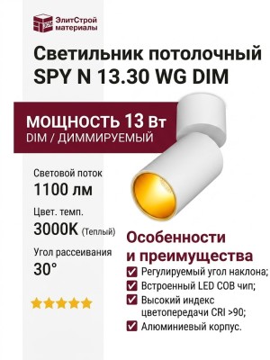 Светильник потолочный SPY N 13.30 WG DIM