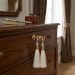 Кисточки для мебельных ручек TASSEL GOLD-WHITE, отделка Золото, 150 мм