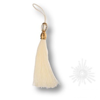 Кисточки для мебельных ручек TASSEL GOLD-WHITE, отделка Золото, 150 мм