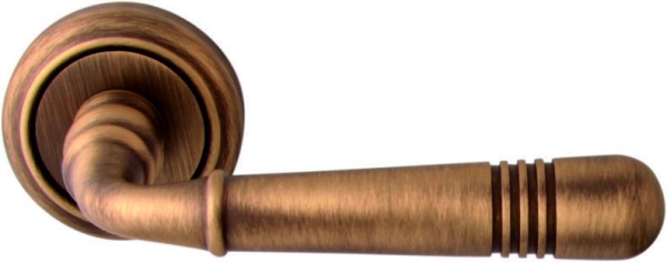 Дверная ручка на круглой розетке "ALFA" 293V MAB, материал Латунь, отделка Бронза, 136*50 мм