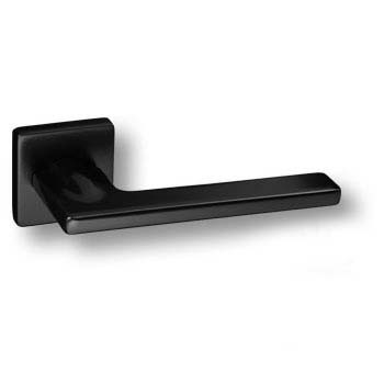 Дверная ручка на квадратной розетке HA251RO11 AL6 PAN, материал Замак, отделка Черный