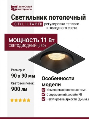 Светильник потолочный CITY L 11 TW B FB