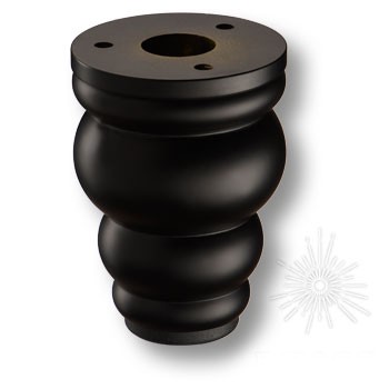 Опора мебельная KAL-0005-0080-B13, материал Алюминий Пластик, цвет Чёрный, отделка Черный, 80*d=58 мм