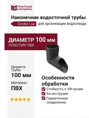 Наконечник водосточной трубы Docke Lux, Графит