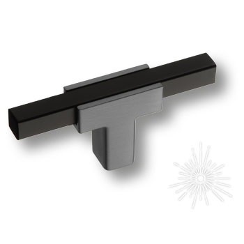 Ручка кнопка 67-Titanium-Matt Black, материал Замак, цвет Чёрный, отделка Графит Черный, 27*14*70 мм