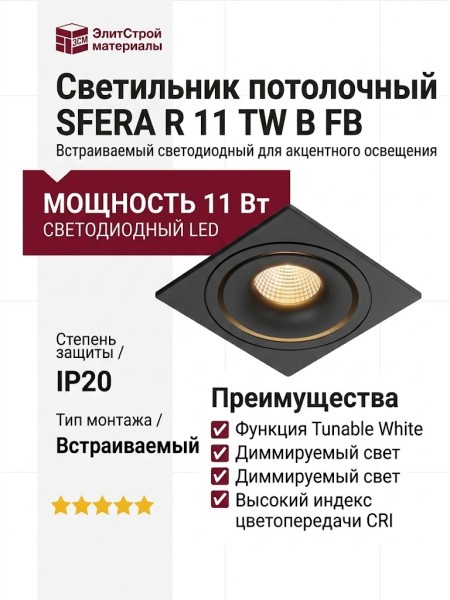 Светильник потолочный SFERA R 11 TW B FB