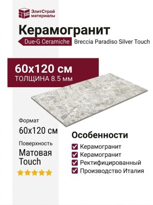 DUE-G Breccia Paradiso Silver Touch 60x120 106519