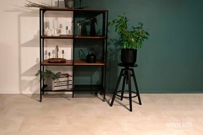 Виниловый пол Vinilam коллекция CERAMO VINILAM Glue Бетон Белый 71615