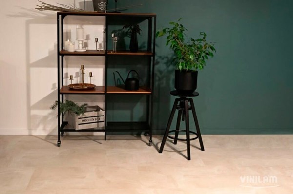 Виниловый пол Vinilam коллекция CERAMO VINILAM Glue Бетон Белый 71615