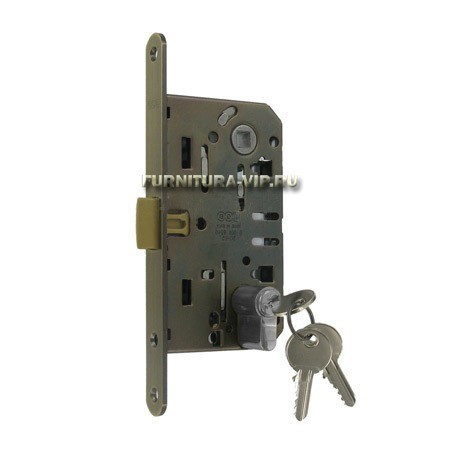 Замок Mediana EVOLUTION AGB (бесшумный) для двери закрывающейся на английский ключ B01103.50.12, материал Сталь, отделка Бронза сатинированная Сатинированная Бронза