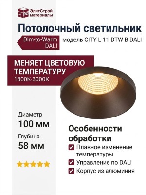 Светильник потолочный CITY L 11 DTW B DALI