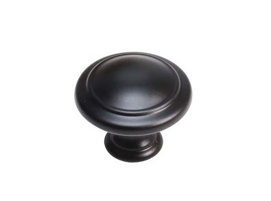 Ручка кнопка WPO.2025Y.30.M00N4, материал Замак, цвет Чёрный, отделка Черный, 25*d=30 мм