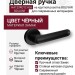 Дверная ручка на круглой розетке HA123RO12 AL6 BOLIVAR, материал Замак, цвет Чёрный, отделка Черный