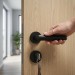 Дверная ручка на круглой розетке HA123RO12 AL6 BOLIVAR, материал Замак, цвет Чёрный, отделка Черный