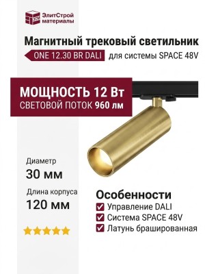 Магнитный трековый светильник ONE 12.30 BR DALI