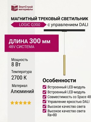 Магнитный трековый светильник LOGIC Q300 8.27 PBR DALI