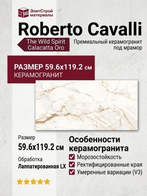 Roberto Cavalli The Wild Spirit Calacatta Oro LX RT 59.6x119.2 0500872 TWS