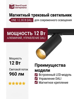 Магнитный трековый светильник ONE 12.30 B DALI