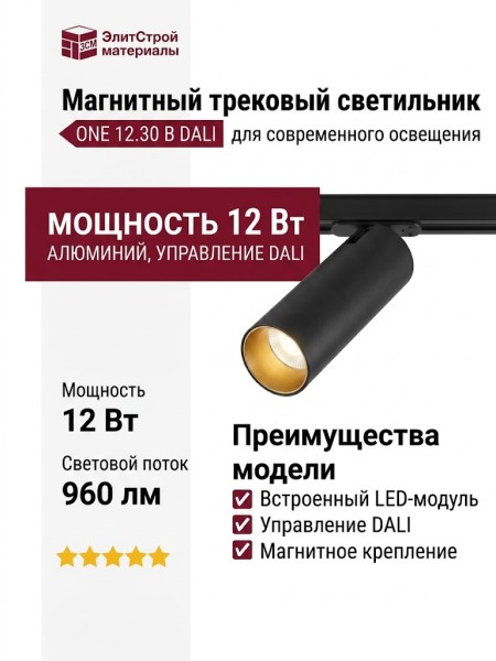 Магнитный трековый светильник ONE 12.30 B DALI
