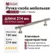 Ручка скоба SYSTEM SY4482 0160 PN, материал Замак, отделка Никель, 214*15*35 мм