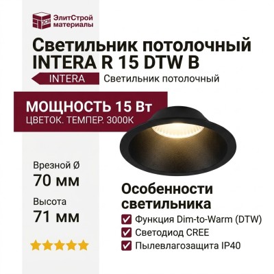 Светильник потолочный INTERA R 15 DTW B
