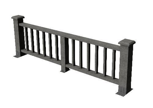 Декоративное ограждение из ДПК GRINDERDECO Троя, цвет серый базальт