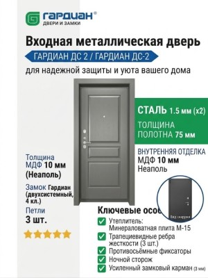 Входная металлическая дверь ДС 2  20 Неаполь Д 11