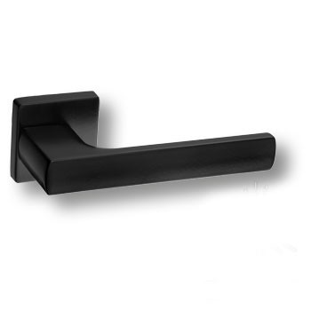 Дверная ручка на квадратной розетке HA252RO11 AL6 DOMINO, материал Замак, отделка Черный, 147*52*58 мм