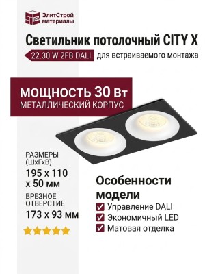 Светильник потолочный CITY X 22.30 W 2FB DALI