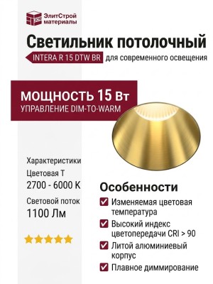Светильник потолочный INTERA R 15 DTW BR