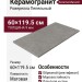Kerama Marazzi Роверелла Пепельный обрезной 60x119.5 DL501220R
