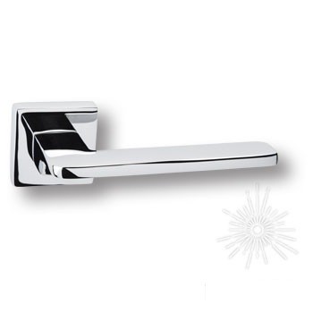 Дверная ручка на квадратной розетке "GIADA" HA110RO11 CR, материал Замак, отделка Хром, 150*52*52 мм