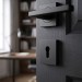 Дополнительные розетки для замка с межкомнатным ключом KEY-set BLACK MATT, материал Замак, цвет Чёрный, отделка Черный, 45*45 мм