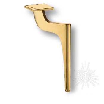 Опора мебельная 1460 ZARIF Leg 250 мм Gold, материал Замак, отделка Золото