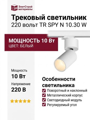 Трековый светильник 220 вольт TR SPY N 10.30 W