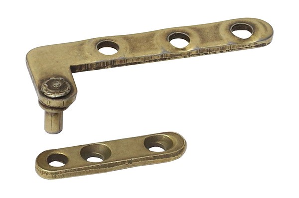 Петля декоративная торцевая правая 3084.22-D, материал Замак, отделка Бронза