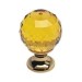 Ручка кнопка Linea Cali 200200PB020OZ topaz, материал Латунь, отделка Золото Кристаллы Swarovski, d=20 мм