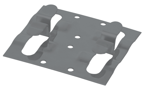 Кляймер рядный Grinder для установки наличника серого цвета.