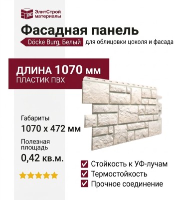 Фасадная панель Docke Burg, Белый