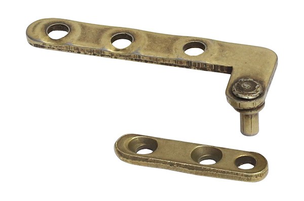 Петля декоративная торцевая левая 3084.22-I, материал Замак, отделка Бронза