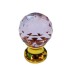 Ручка кнопка Linea Cali 200200PB020OZ violet, материал Латунь, отделка Золото Кристаллы Swarovski, d=20 мм