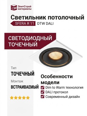 Светильник потолочный SFERA R 11 DTW B FW DALI