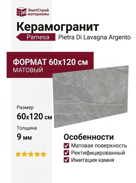 Pamesa Pietra Di Lavagna Argento 60x120 17.869.0656.12204
