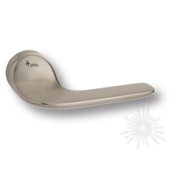 Дверная ручка на круглой розетке "FORTUNA" HA136RO12 NB, материал Замак, отделка Никель, 162*52 мм