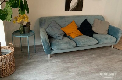 Виниловый пол Vinilam коллекция CERAMO VINILAM Stone Цемент Светлый 71614