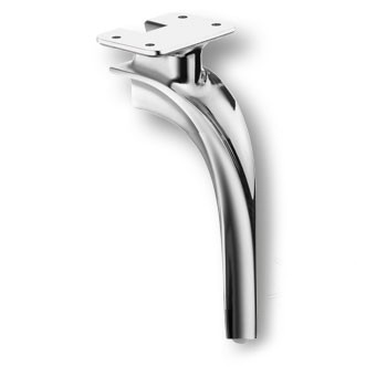Опора мебельная 2390 CRUZ Leg 210 мм Chrome, материал Замак, отделка Хром