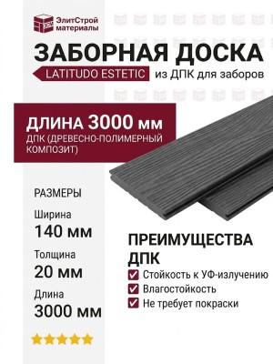 Заборная доска Latitudo, Estetic, Графит