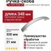 Ручка-скоба 8.1075.0320.45, материал Замак, отделка Хром, 348x21 мм