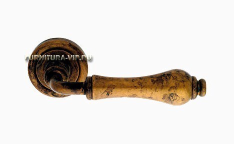 Дверная ручка на круглой розетке "ALDAR" ANTIQUE 923/103, материал Латунь, отделка Латунь, 140*50 мм